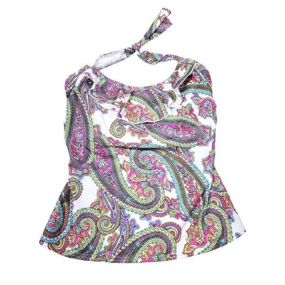 Freya New Wave Tankini Swim Top Allover Paisley US Size 30G UK 30F Bra Size - Picture 1 of 9